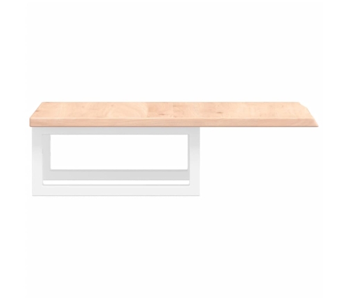 Estante de lavabo de pared de acero y madera maciza de roble