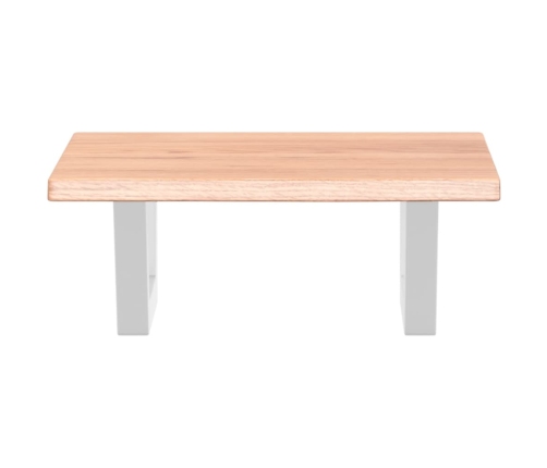Estante de lavabo de pared de acero y madera maciza de roble