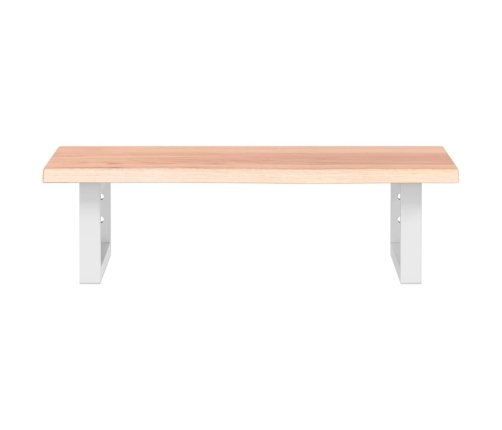 Estante de lavabo de pared de acero y madera maciza de roble