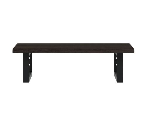 Estante de lavabo de pared de acero y madera maciza de roble