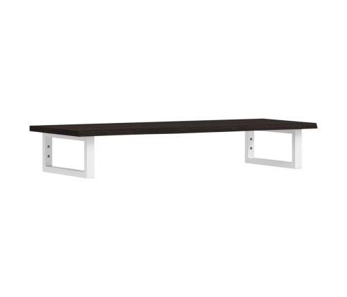 Estante de lavabo de pared de acero y madera maciza de roble