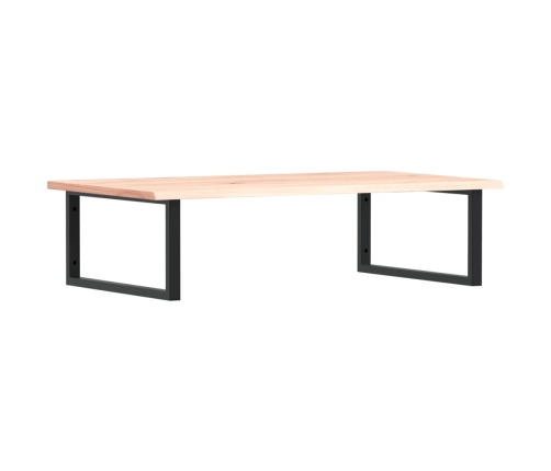 Estante de lavabo de pared de acero y madera maciza de roble