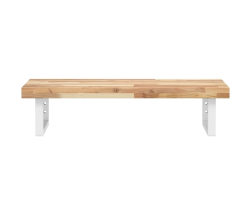 Estante de lavabo de pared acero y madera maciza de acacia