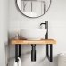 Estante de lavabo de pared acero y madera maciza de acacia