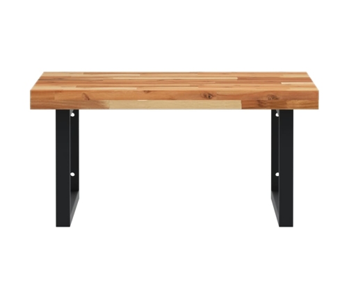 Estante de lavabo de pared acero y madera maciza de acacia