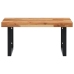 Estante de lavabo de pared acero y madera maciza de acacia