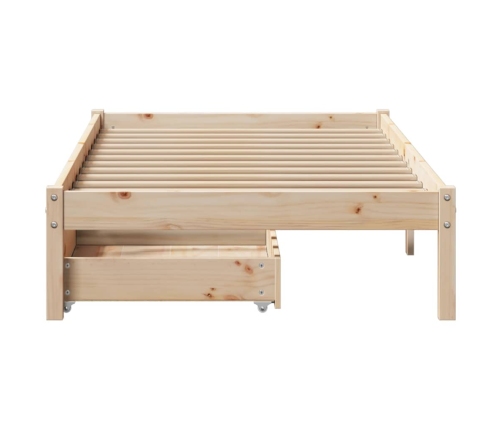 Estructura de cama sin colchón madera maciza pino 75x190 cm