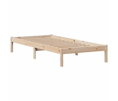 Estructura de cama sin colchón madera maciza pino 75x190 cm