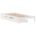 Estructura de cama sin colchón madera maciza blanca 75x190 cm