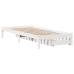 Estructura de cama sin colchón madera maciza blanca 75x190 cm