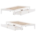 Estructura de cama sin colchón madera maciza blanca 75x190 cm