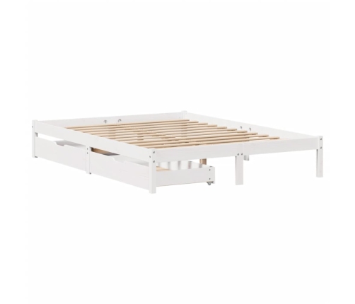 Estructura de cama sin colchón madera maciza blanca 120x190 cm