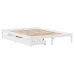 Estructura de cama sin colchón madera maciza blanca 120x190 cm