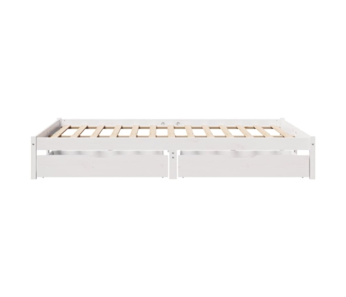 Estructura de cama sin colchón madera maciza blanca 120x190 cm