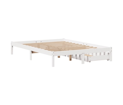 Estructura de cama sin colchón madera maciza blanca 120x190 cm