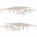 Estructura de cama sin colchón madera maciza blanca 120x190 cm