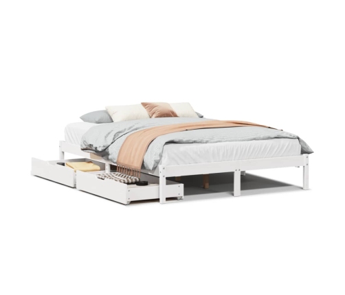 Estructura de cama sin colchón madera de pino blanco 135x190 cm