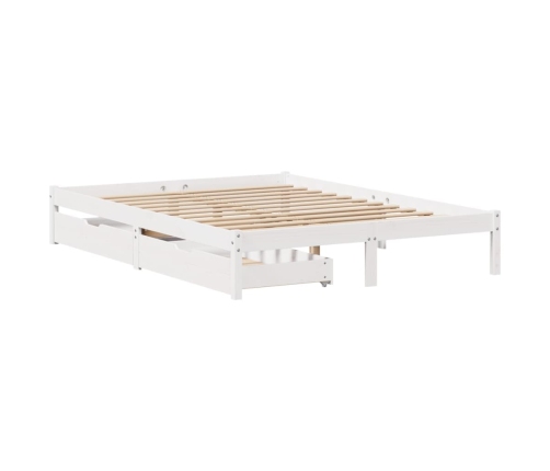 Estructura de cama sin colchón madera de pino blanco 135x190 cm