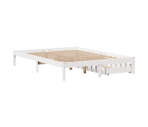 Estructura de cama sin colchón madera de pino blanco 135x190 cm