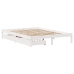 Estructura de cama sin colchón madera de pino blanca 140x190 cm