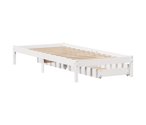 Estructura de cama sin colchón madera de pino blanca 90x200 cm