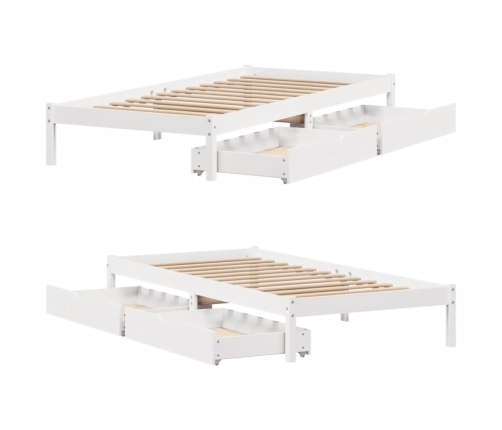 Estructura de cama sin colchón madera de pino blanca 90x200 cm