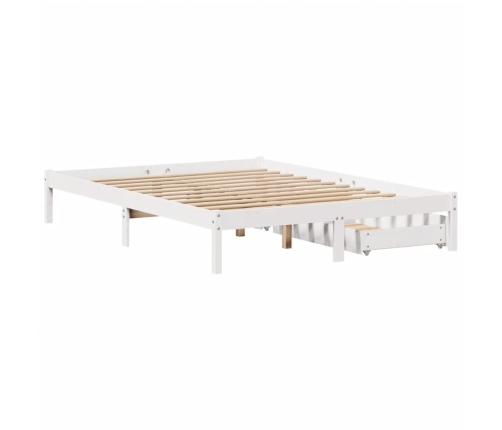 Estructura de cama sin colchón madera de pino blanca 120x200 cm