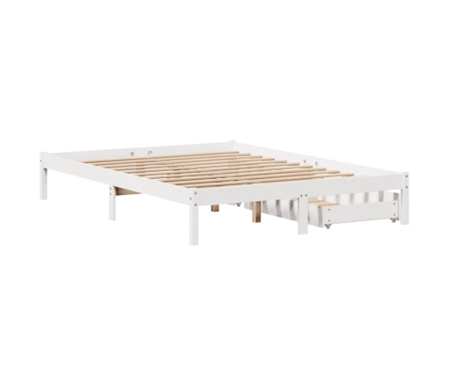 Estructura de cama sin colchón madera de pino blanca 150x200 cm