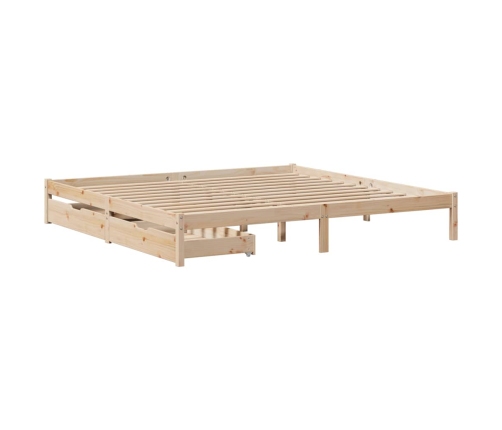 Estructura de cama sin colchón madera maciza de pino 180x200 cm