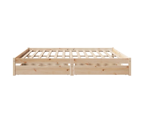 Estructura de cama sin colchón madera maciza de pino 200x200 cm