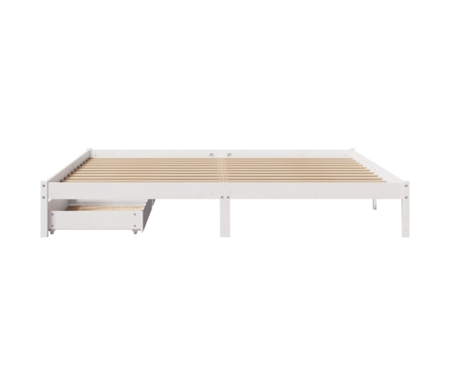 Estructura de cama sin colchón madera maciza blanca 200x200 cm