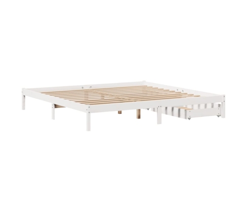 Estructura de cama sin colchón madera maciza blanca 200x200 cm