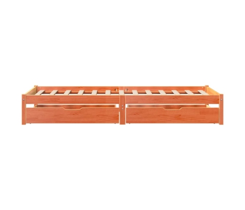 Estructura de cama sin colchón madera maciza marrón 75x190 cm