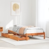 Estructura de cama sin colchón madera maciza marrón 90x190 cm