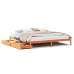 Cama sin colchón madera maciza de pino marrón cera 200x200 cm