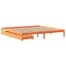 Cama sin colchón madera maciza de pino marrón cera 200x200 cm