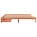 Cama sin colchón madera maciza de pino marrón cera 200x200 cm