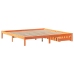 Cama sin colchón madera maciza de pino marrón cera 200x200 cm