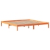 Cama sin colchón madera maciza de pino marrón cera 200x200 cm
