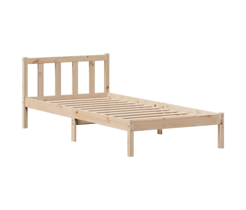 Estructura de cama sin colchón madera maciza pino 75x190 cm