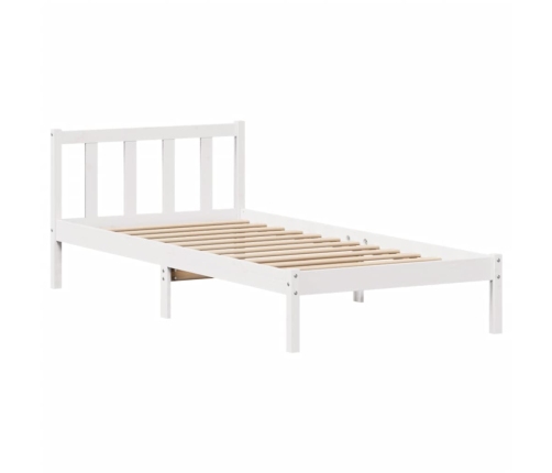 Estructura de cama sin colchón madera maciza blanca 90x190 cm