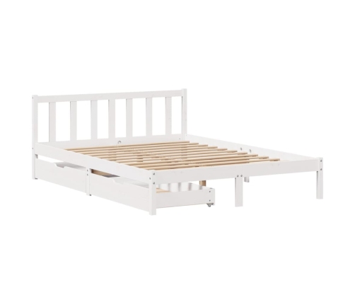 Estructura de cama sin colchón madera maciza blanca 120x190 cm