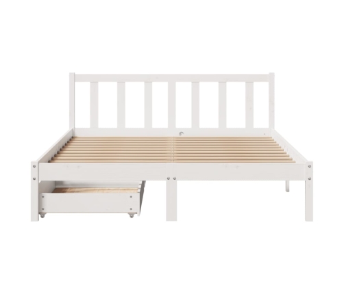 Estructura de cama sin colchón madera maciza blanca 120x190 cm