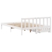 Estructura de cama sin colchón madera maciza blanca 120x190 cm