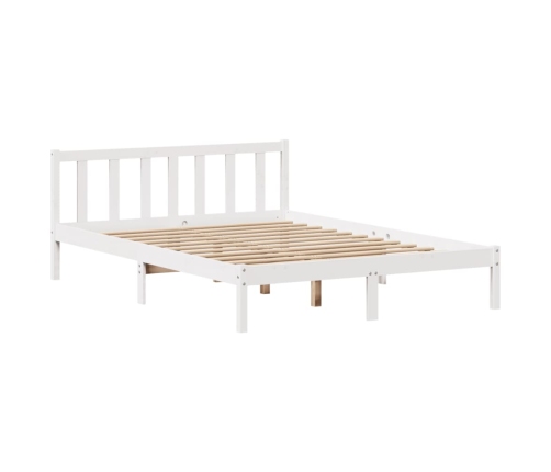 Estructura de cama sin colchón madera maciza blanca 120x190 cm