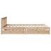 Estructura de cama sin colchón madera maciza de pino 135x190 cm