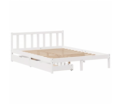 Estructura de cama sin colchón madera de pino blanco 135x190 cm