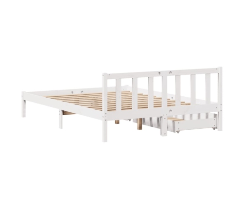 Estructura de cama sin colchón madera de pino blanco 135x190 cm