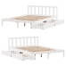 Estructura de cama sin colchón madera de pino blanca 140x190 cm