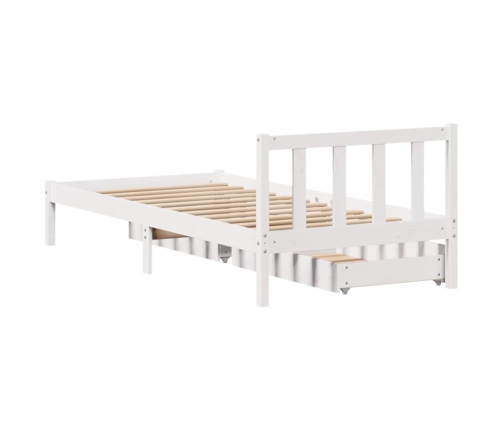 Estructura de cama sin colchón madera de pino blanca 90x200 cm